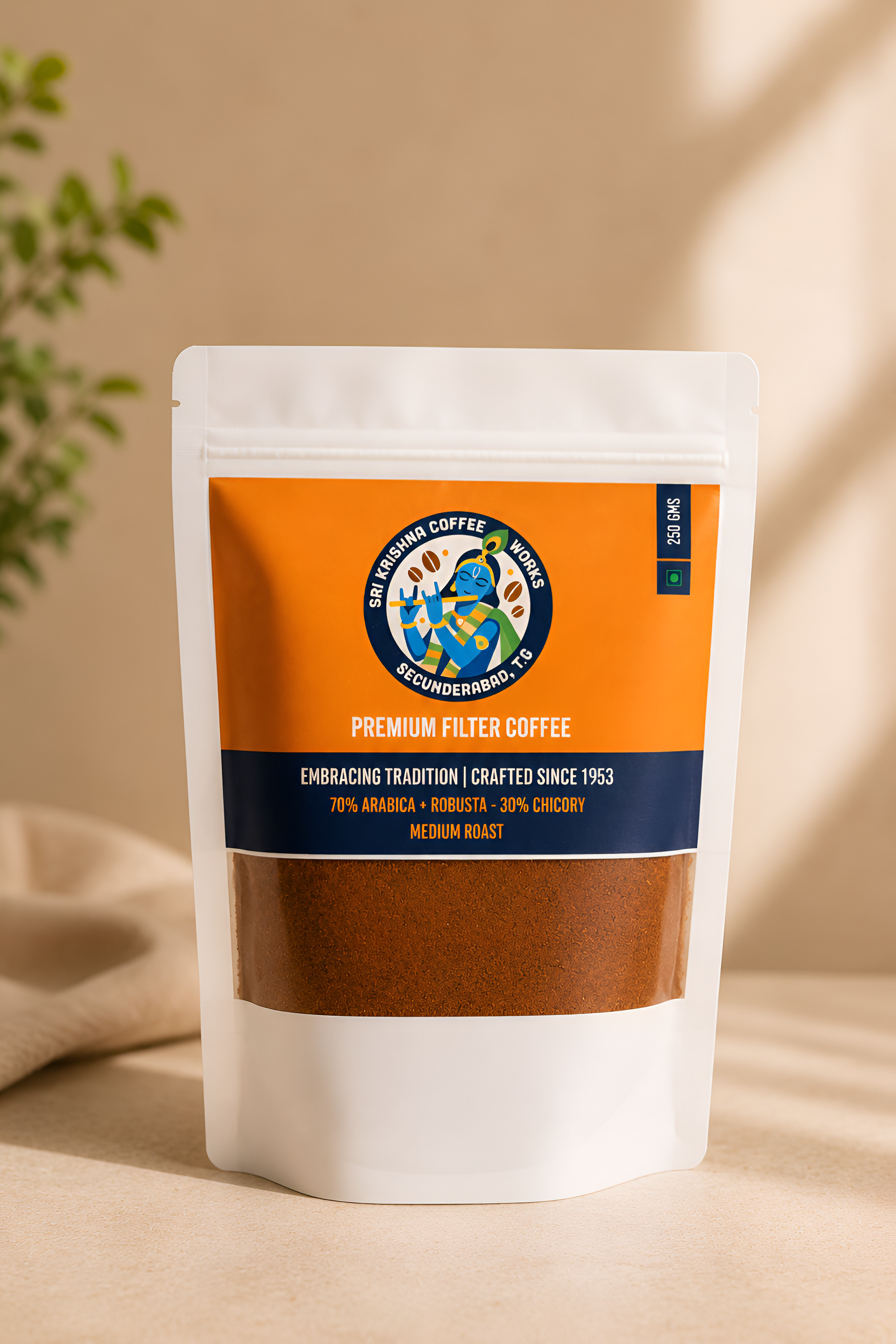 Sri Krishna The Blend filter coffee 250g — 70% Arabica Robusta 30% chicory medium roast