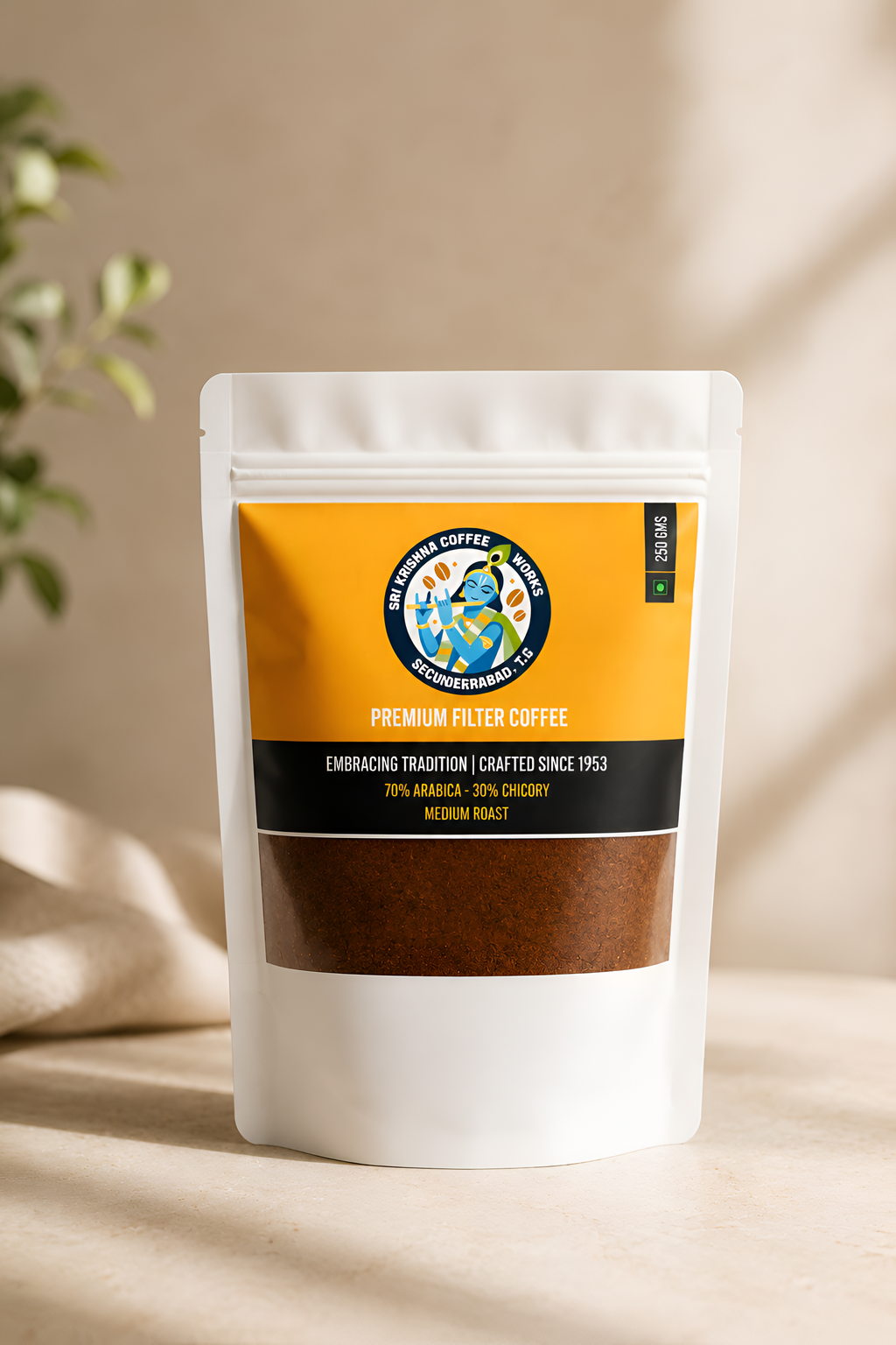 Sri Krishna The Classic filter coffee 250g pouch — 70% Arabica 30% Chicory medium roast