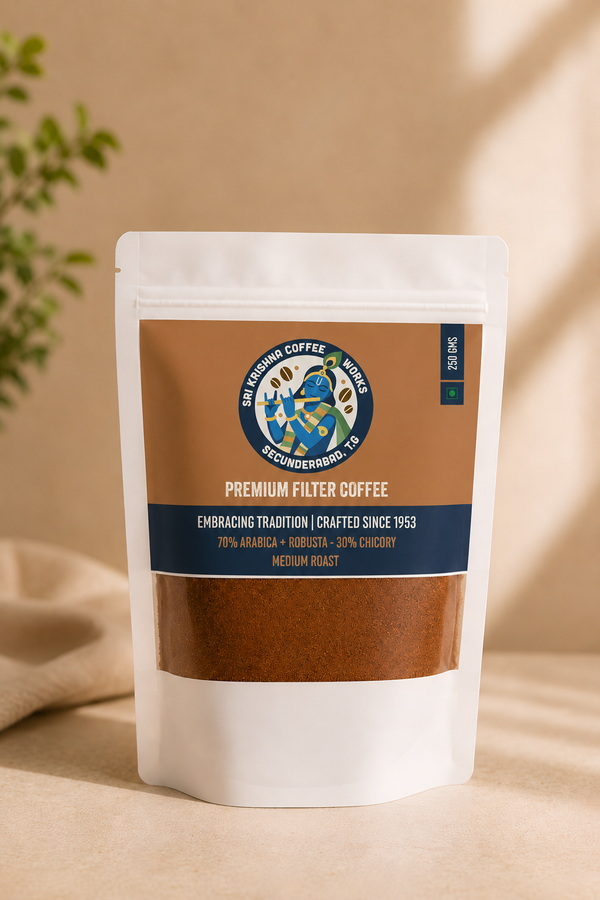 Sri Krishna The Blend filter coffee 250g — 70% Arabica Robusta 30% chicory medium roast