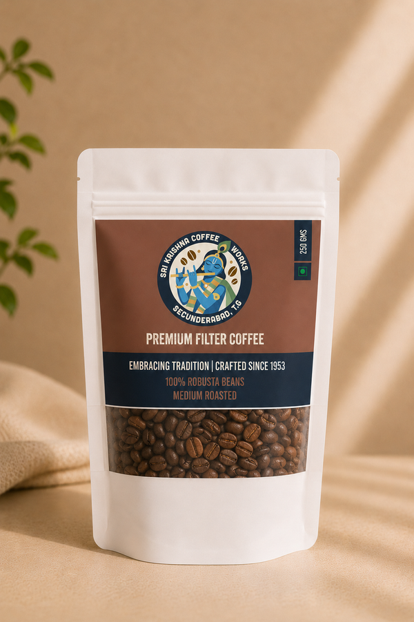 Sri Krishna The Robusta Beans 250g — 100% Robusta whole bean medium roast