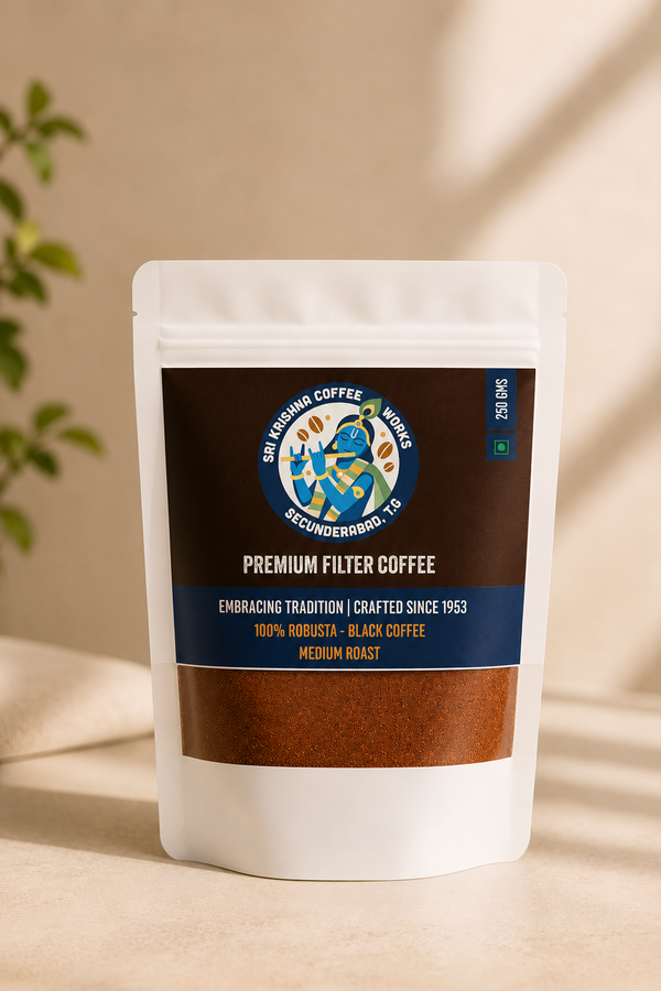 Sri Krishna The Robusta filter coffee 250g — 100%Robusta black coffee medium roast